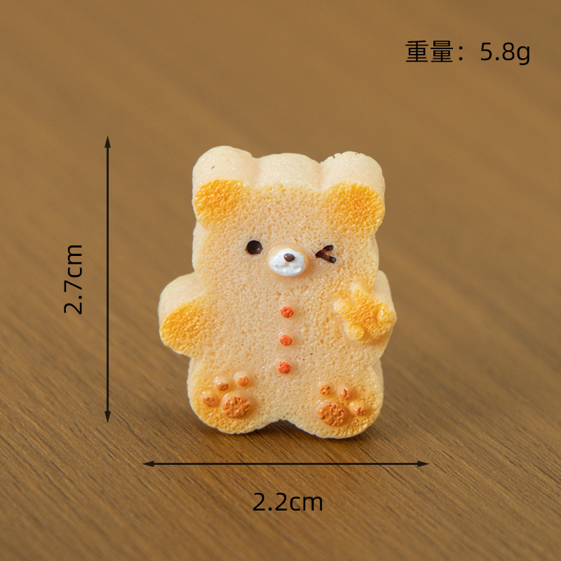 新しいマイクロ風景クマビスケットホーム食品とおもちゃの装飾品デスクトップクマ樹脂工芸品小さな装飾品|undefined