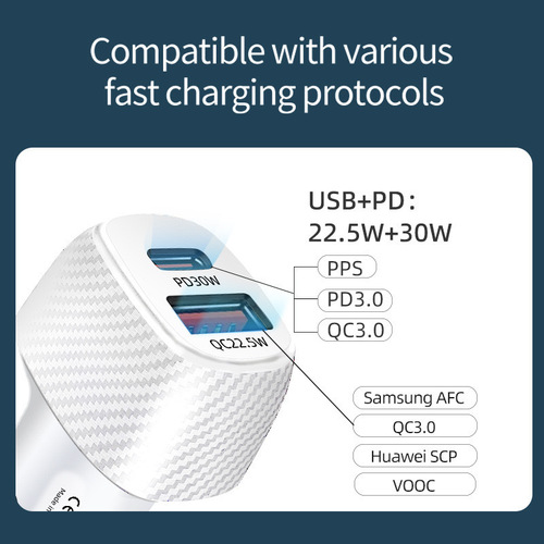 Car charger compatible with Apple Huawei PD Super Fast Charging 52.5W Car Cigarette Lighter Charger USB Dual Port