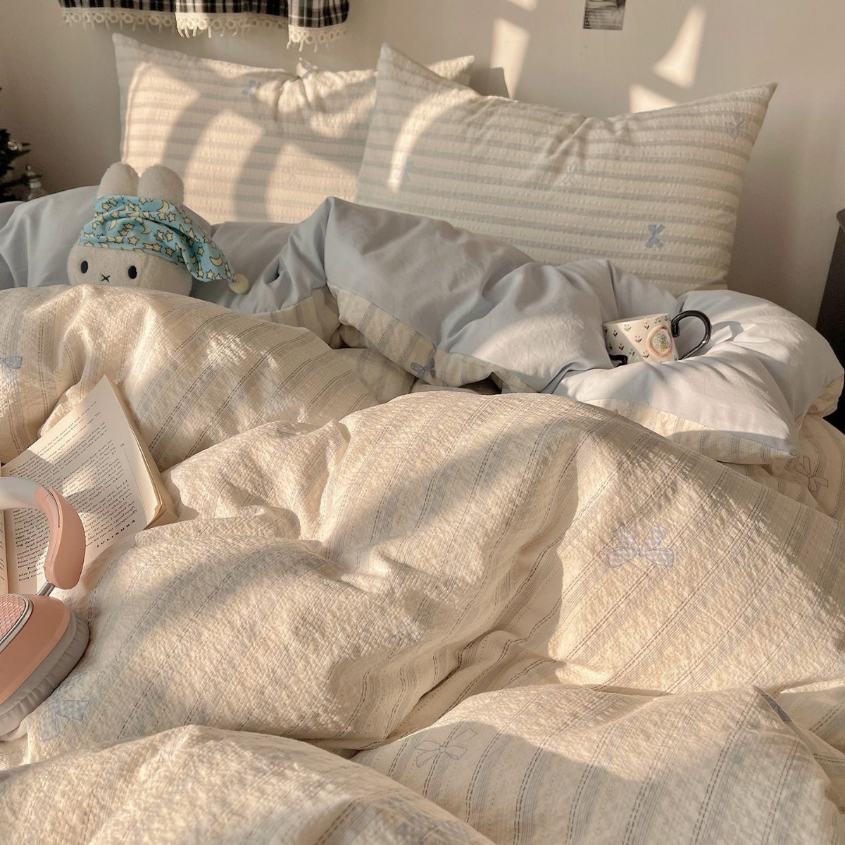 Ultra-soft Bubble Bedding Set With Duvet Cover And Bed Sheet_voghion.com