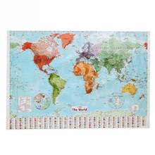 English World Map Waterproof Big Large Map Of The World Post