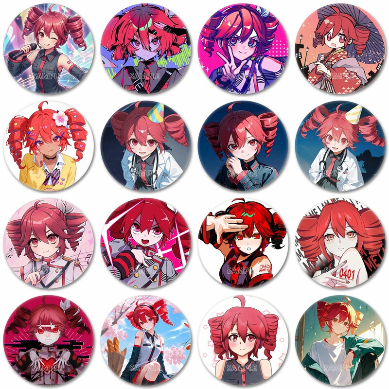 Cross-Border Supply: Heavy-Duty Teto Badge, Hatsune Miku Badge, Anime Merchandise, 2D Tinplate Chest Badge Cross-Border Supply: Heavy-Duty Teto Badge, Hatsune Miku Badge, Anime Merchandise, 2D Tinplate Chest Badge