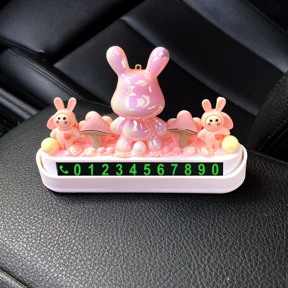 2016 nuevo adorable cartón de dibujos animados crema placa de estacionamiento corona oso coche placa de estacionamiento temporal placa de movimiento de automóviles
