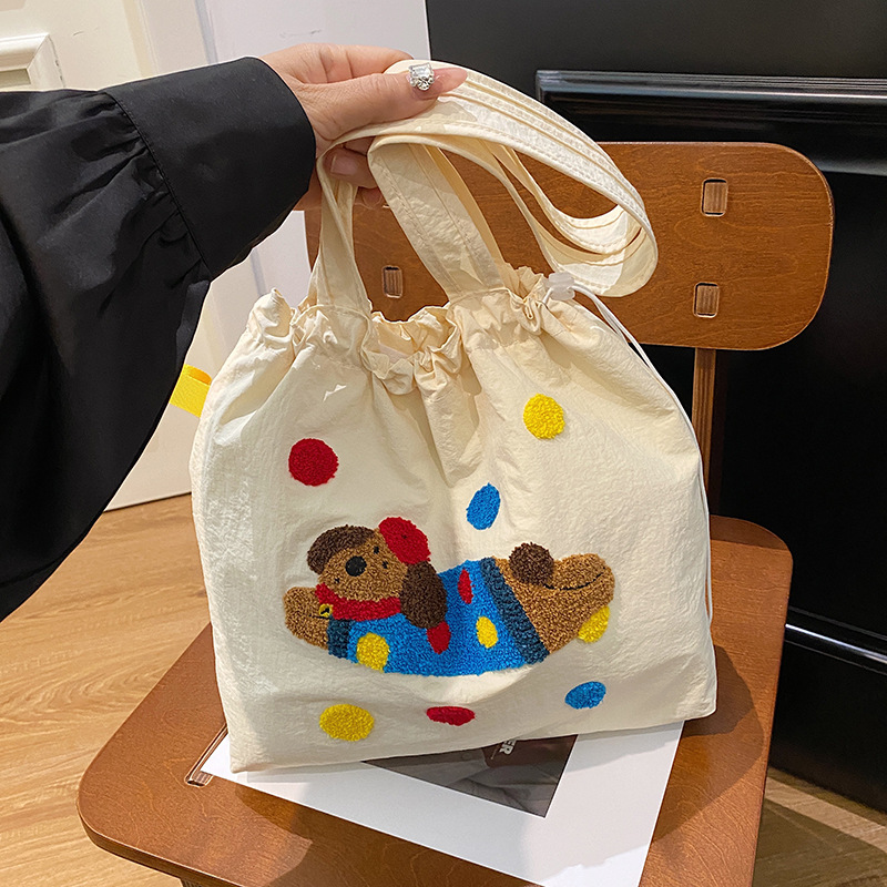Coreano de animación encantadora bolsa de hombro universal bolsa de lona de gran capacidad para estudiantes de clase bolsa de mochila casual para mujeres