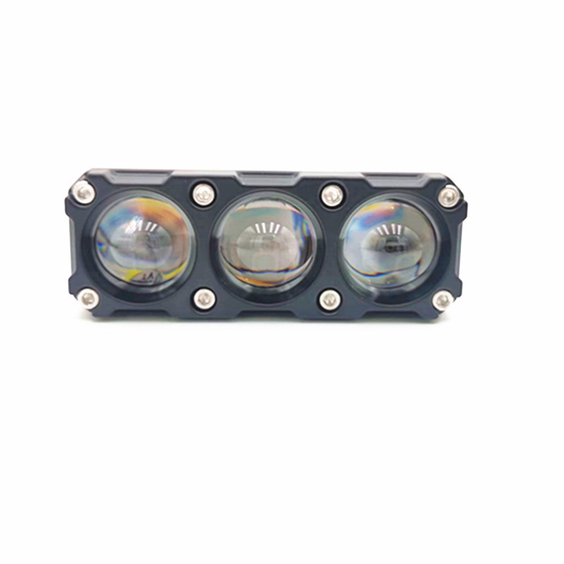 Cross-Border Motorcycle and Electric Vehicle Led Spotlight, Yellow and White Dual-Color External Modified Headlight, Road Paving Headlight