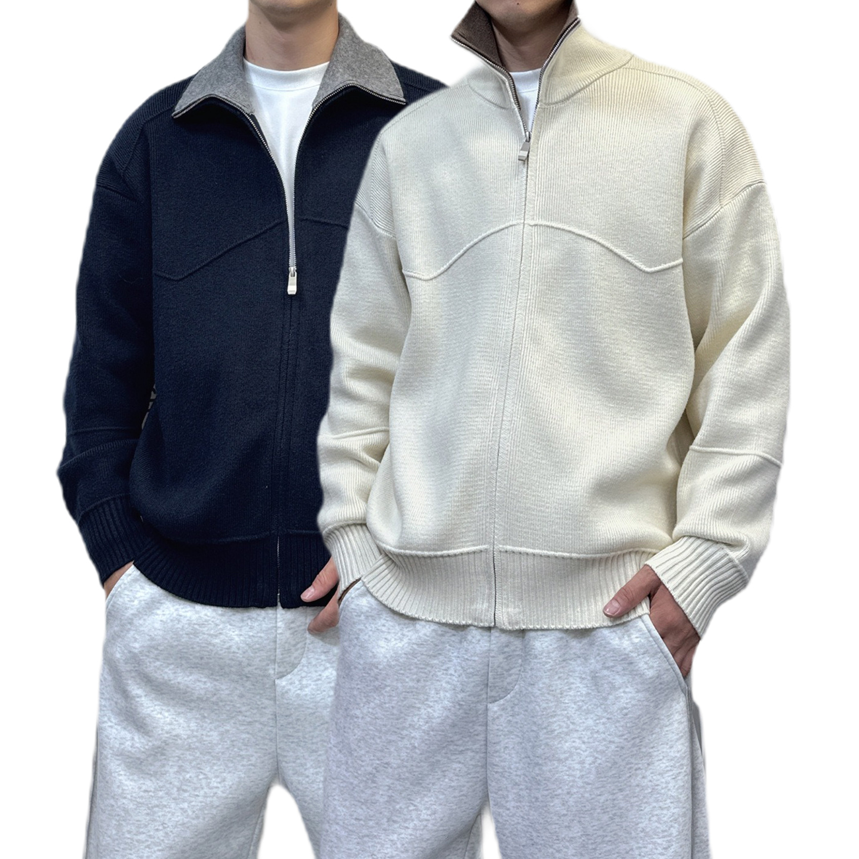 Explosiones transfronterizas europeas camisas de punto de tamaño grande suéter hombre polo camisa con la solapa cardigan chaqueta de negocios fábrica de tendencia mayorista