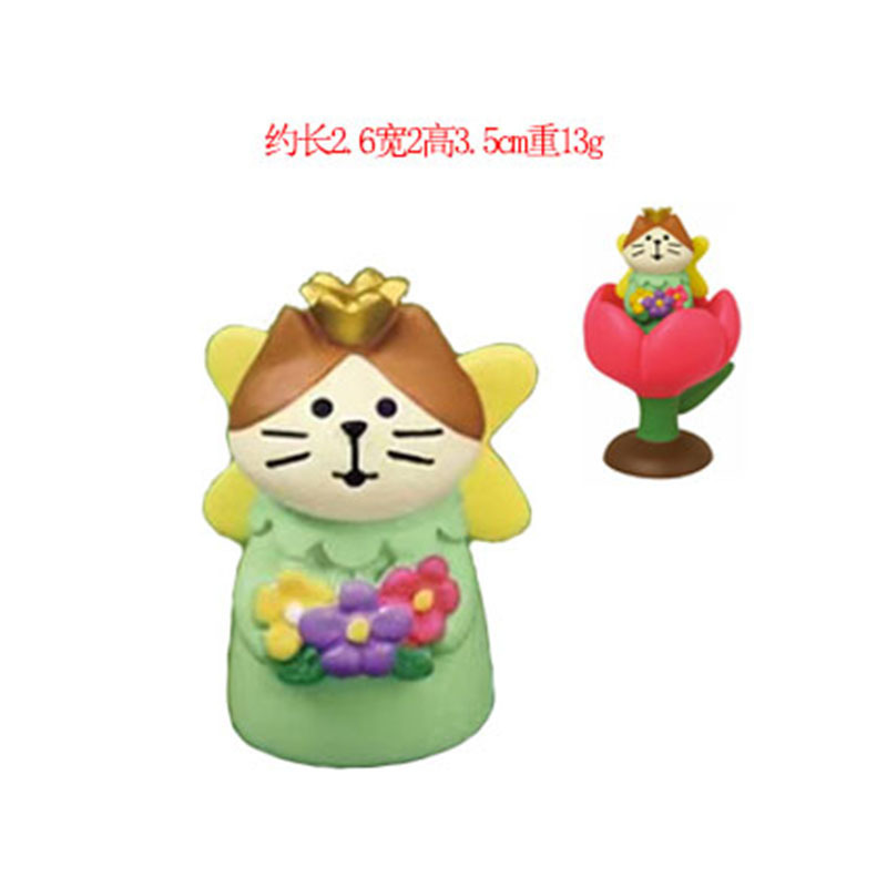 日本の猫デスクトップ装飾品 ZAKKA クリエイティブ漫画春の庭の装飾トレンディな DIY 樹脂工芸品装飾品|undefined