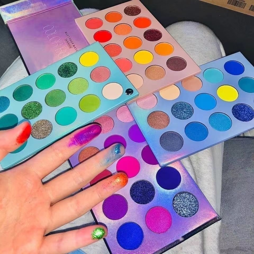 Colorful Spicy Girl Cosplay Makeup Rainbow Series 60 Rotating Color Eyeshadow Palette Pearlescent Matte Earth Palette Student Party