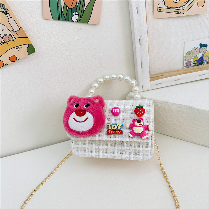 2024 nuevo estilo extranjero princesa perla bolso de cambio de mano bolso de hombro de moda para niños lindos niños mochila de chicas