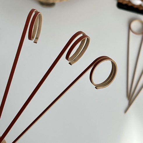 Nudo de bambú cadena desechable enchufe de fruta Cadena de anillo postre sushi palo azúcar palo de fruta