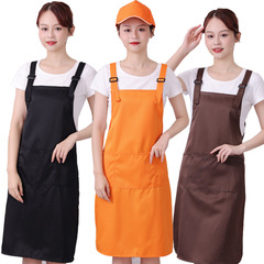 圍裙繡字家用工作男女洋氣廚房做飯食堂快餐美發服務員後廚師圍裙