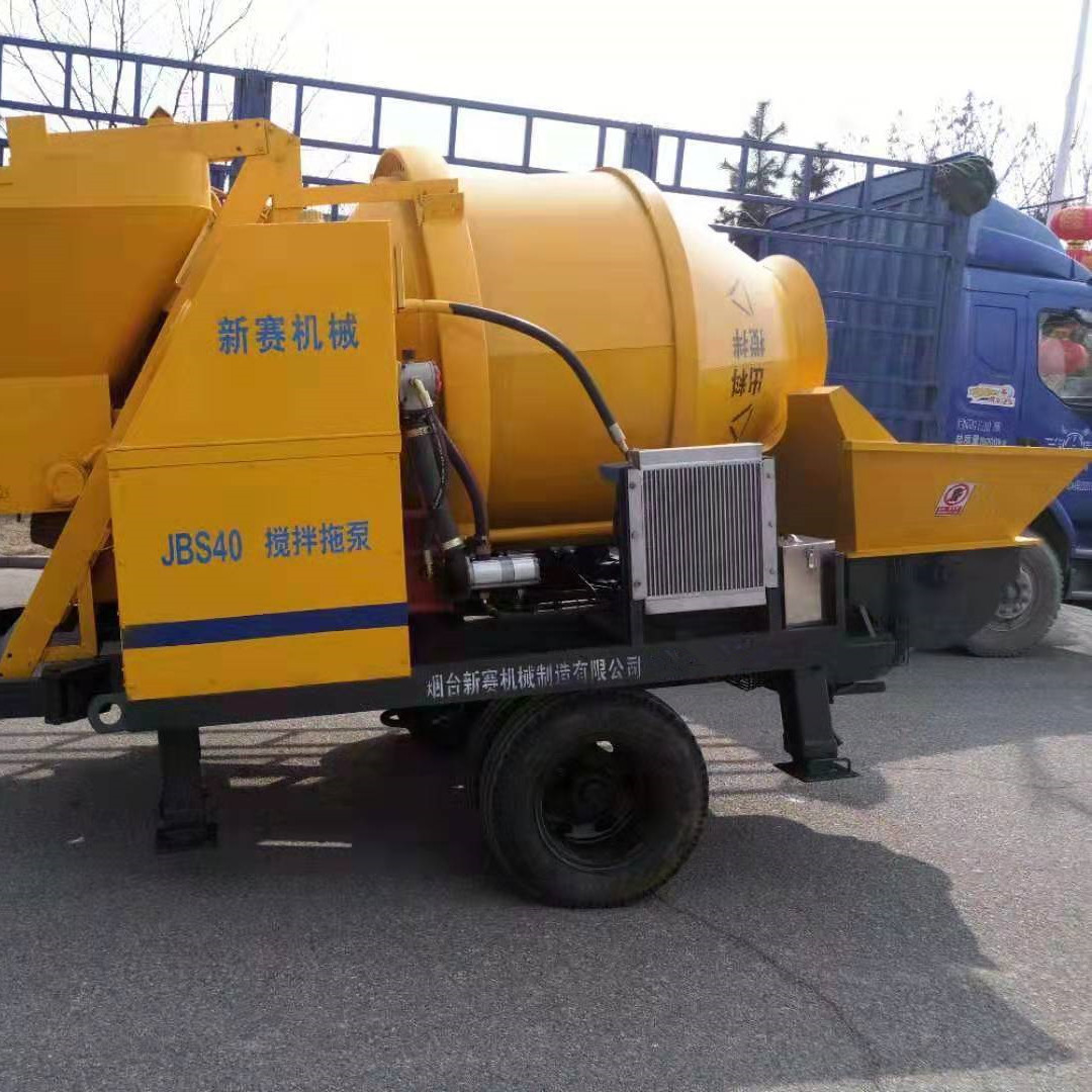 矿用搅拌机带输送泵 混凝土输送泵设备 搅拌机带小泵 JBS40矿用泵