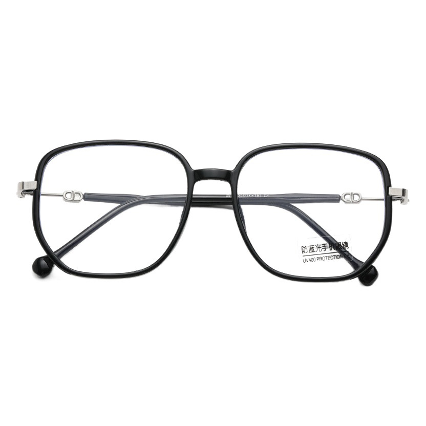 Gafas fotocromáticas con brillo de cielo estrellado, elegante montura cuadrada grande, gafas anti luz azul para mujer, gafas graduadas de alta gama con brillo.