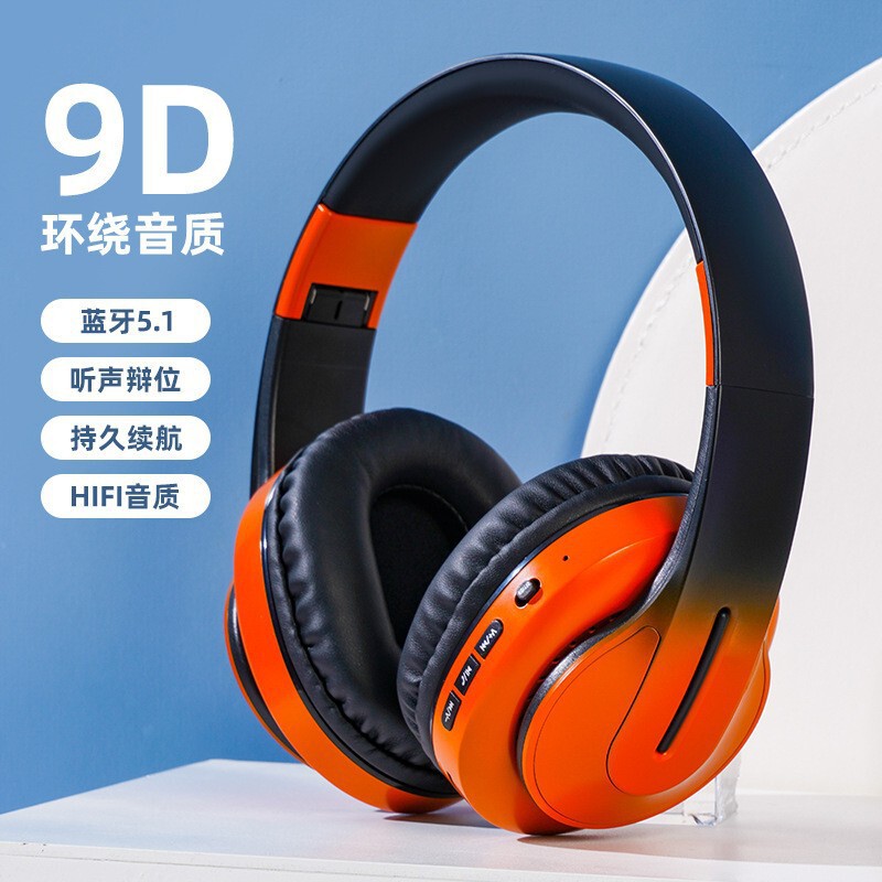 A03 クロスボーダー新プライベートモデルグラデーションカラーヘッドマウント Bluetooth ヘッドセットワイヤレス Bluetooth ヘッドセット折りたたみ式 TF|undefined