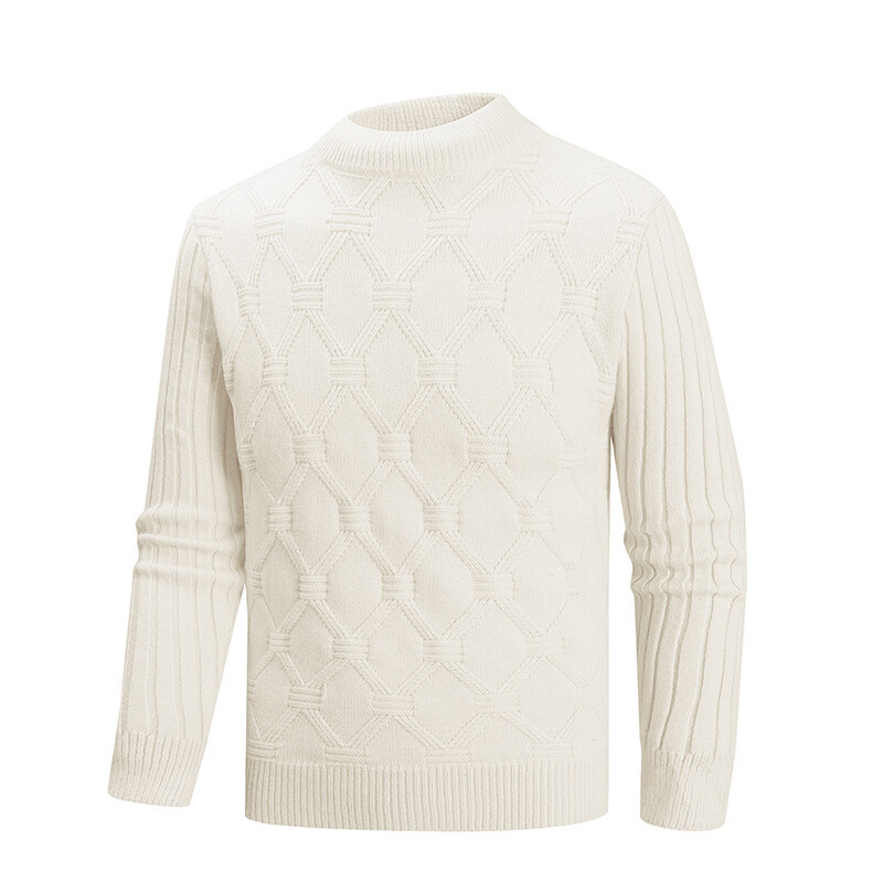 Korean-Inspired Knit Cardigan – Men's Oversized Twist Stitch Sweater (White/Black/Khaki/Blue, M-3XL)_viptrois.com