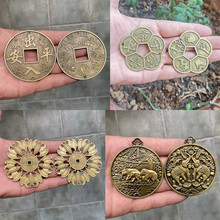批发合金大铜钱蝙蝠钱八卦吊坠 挂件配件平平安安合金圆盘吊坠