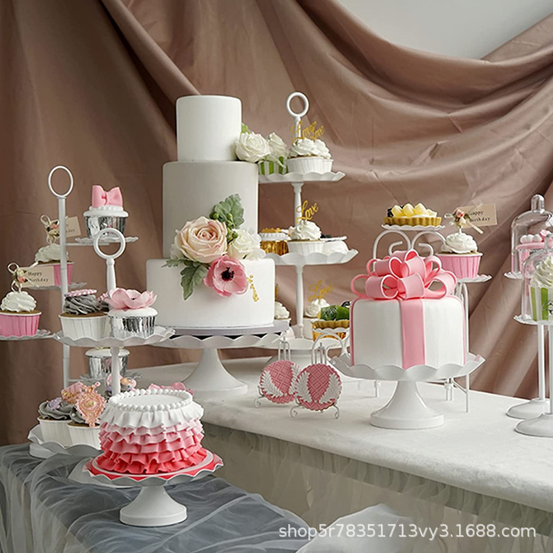 Iron cake dessert tray party decoration cold meal tea break fruit plate creative display stand birthday dessert table decoration