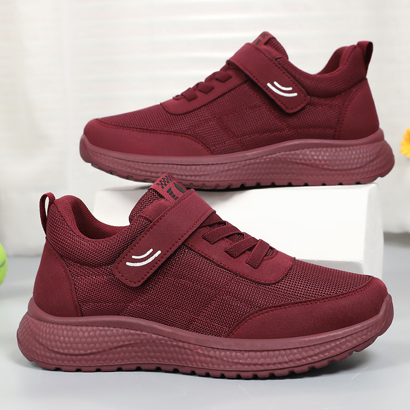 Zapatos de hombre, zapatos casuales de primavera, zapatos ligeros de poliuretano para personas mayores, zapatos para caminar de mediana edad y ancianos, zapatos deportivos convenientes con velcro