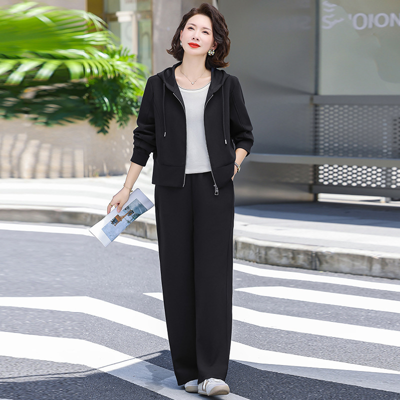 妈妈秋装运动服套装2025新款春秋洋气外套女装休闲两件套遮显瘦|undefined