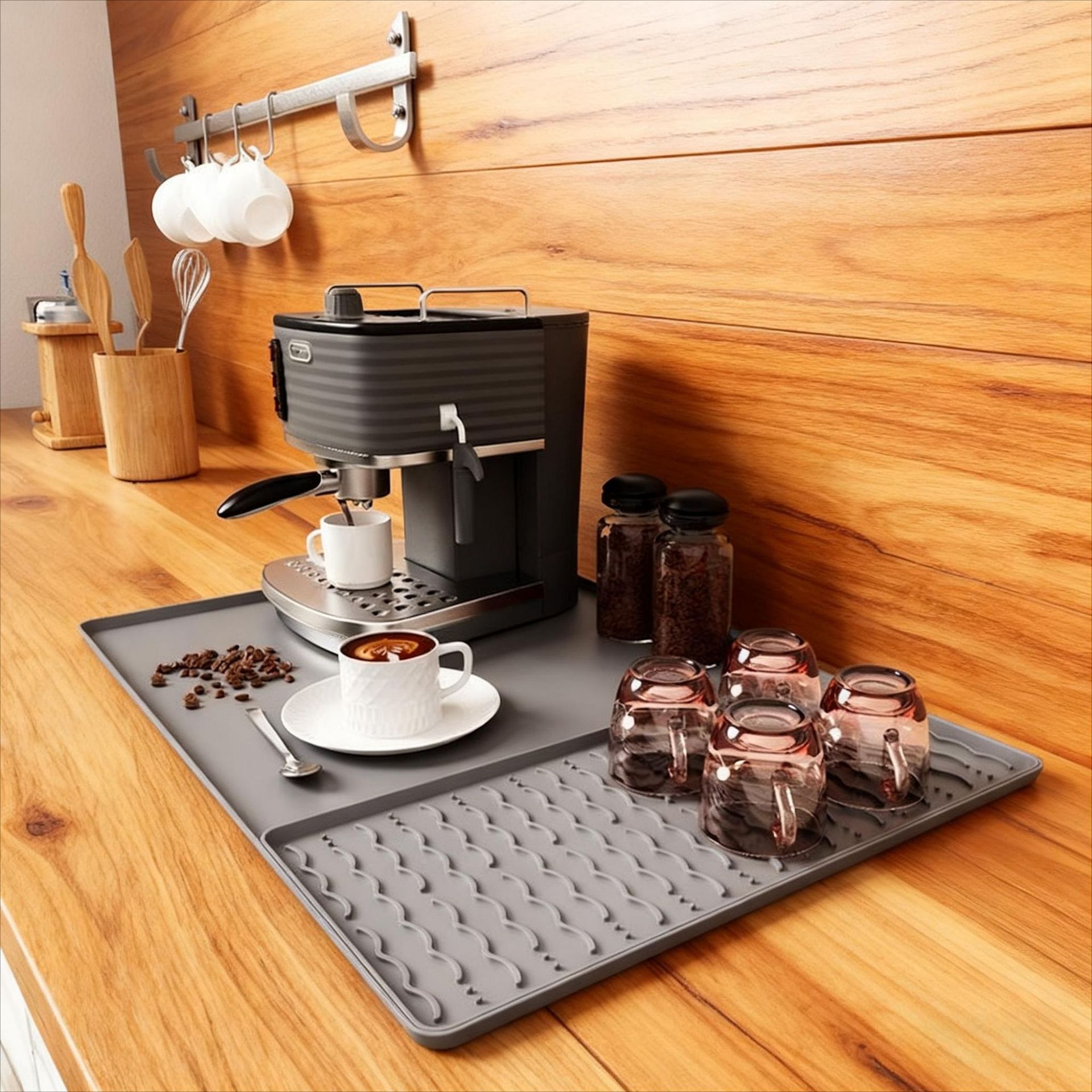 Nuevo producto Cojín para máquina de café Cojín para mesa Cojín desechable Cojín para platos y platos Cojín de secado Cojín antideslizante para barra de drenaje Cojín de silicona para mesa de cocina