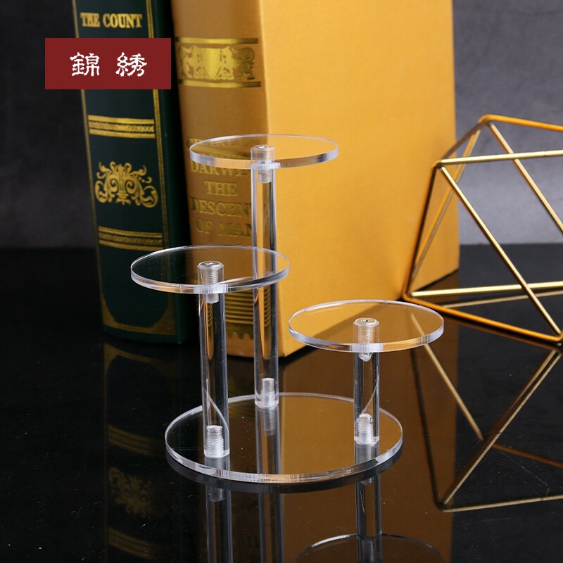 Storage Rack Pendant Display Three-layer Medium Round Transparent Display Rack Desktop Ring Jewelry Rack Jewelry Rack for Earrings