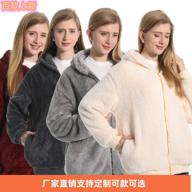 Foreign Trade Men's and Women's Sweatshirts, Short-Sleeved Hoodies, Autumn and Winter Baseball Jackets, Korean Style Sports Fleece-Lined Thickened Warm Long-Sleeved Shirts