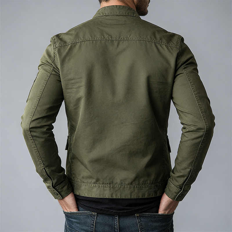 Europa y América vintage chaqueta de hombre primavera y otoño chaqueta de trabajo casual cuello largo cardigan de manga larga suelta comercio exterior ropa de hombre transfronteriza