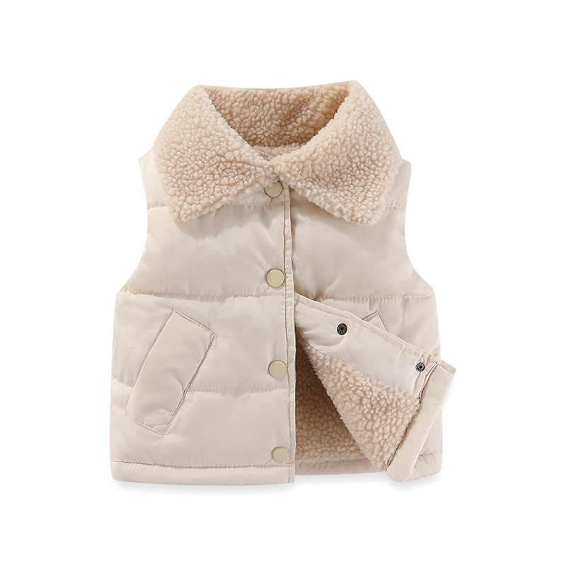 Chaleco de algodón para niños con forro polar para niños y niñas Chaleco de ropa exterior para niños mediano y grandes chaleco protector para niños Otoño e Invierno Nuevo