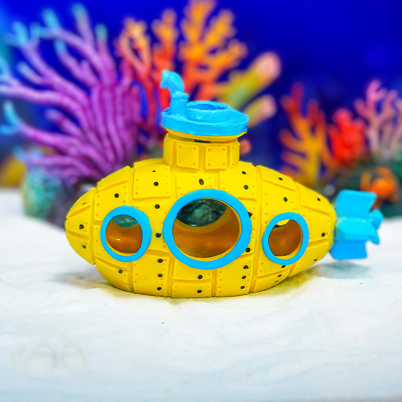 Decoración de Resina para Acuarios, Adornos para Peceras, Refugio para Peces Pequeños, Decoración Artificial de Submarinos, Suministros para Acuarios