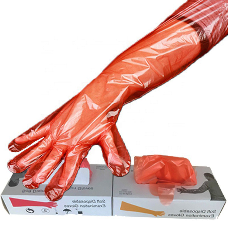 Engrosada veterinaria parto desechables guantes alargados ovejas y ganado Cerda examen inseminación entrega veterinaria guantes C image 5