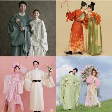 新款影楼情侣服装拍照主题唐制汉服情侣俏皮可爱甜美情侣写真服装