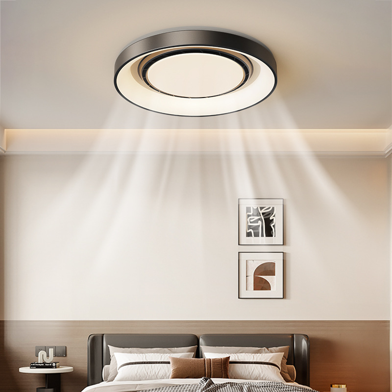 Lámpara de ventilador de dormitorio medieval sin hojas retro simple atmósfera de espectro completo brillante protección de ojos lámpara de ventilador invisible 461L
