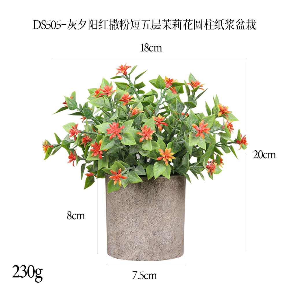 Más de 240 combinaciones populares de macetas con plantas verdes artificiales, decoraciones para el hogar, flores artificiales, bonsáis cilíndricos de pulpa de papel.