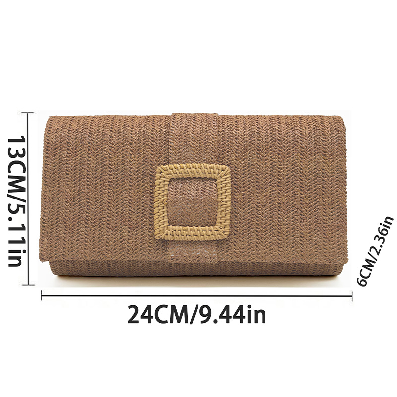 PVC Color Sólido Tejido Cuadrado Bolsos De Noche display picture 13