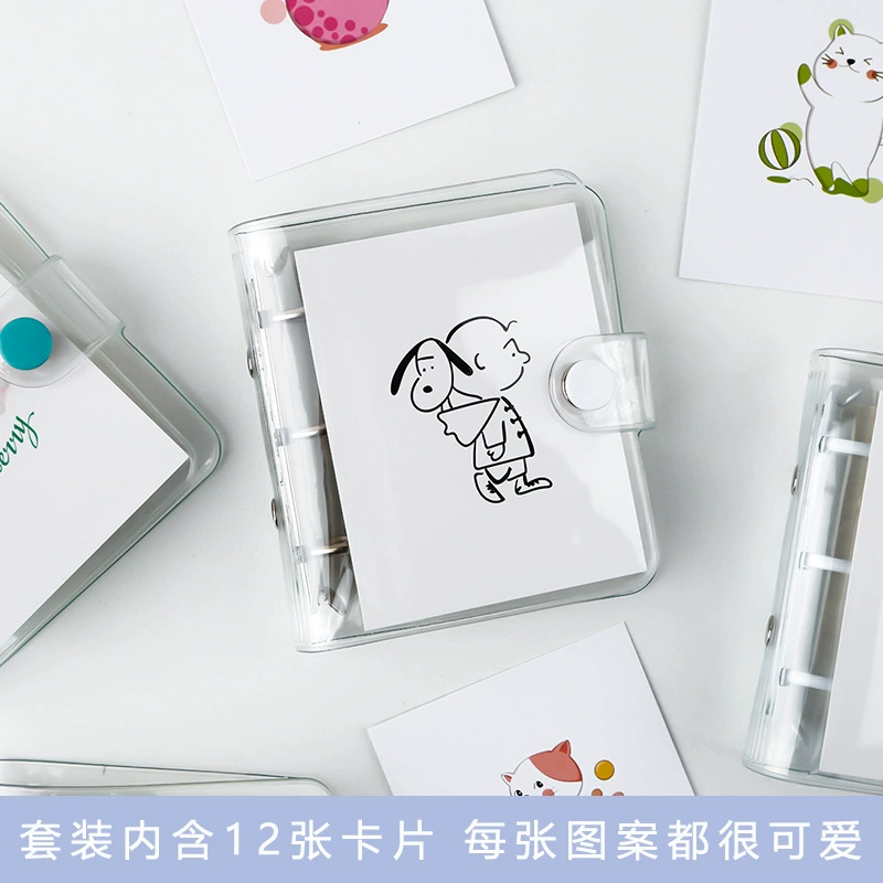 Корейский прозрачный ПВХ блокнот с отрывными листами, 3-х дырочный мини-блокнот на пружине, мини-папка с 3-мя отверстиями