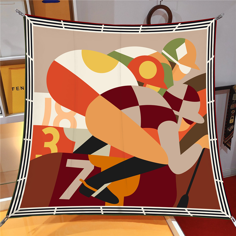 108g Weight Silk Scarf Classification Daily Occasion Human Pattern All Seasons Season Women's Gender Printing Design Casual Style Women's Casual Human Twill Printing Silk Scarf 9