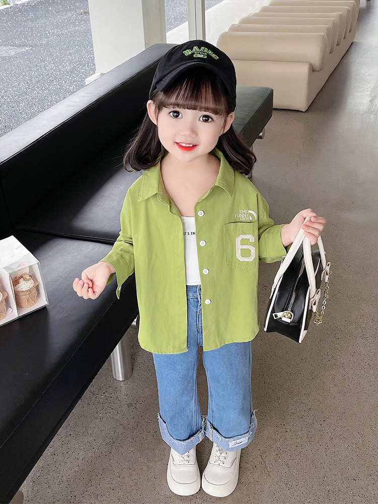 Camisas de niñas abrigas de otoño nuevos niños camisas casuales de manga larga niños cardigans ropa de bebé de moda