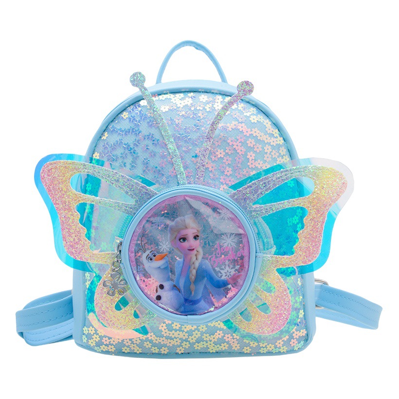 2023 nuevo estilo coreano de los niños mochila princesa occidental ligero pequeño mochila kindergarten sequined pu mochila