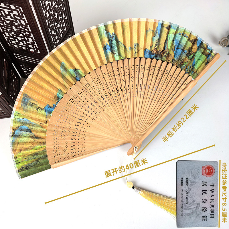 Ventilador antiguo ventilador plegable de verano chino chino cheongsam ventilador plegable de bambú artesanía ventilador pequeño ventilador de baile ventilador image 13