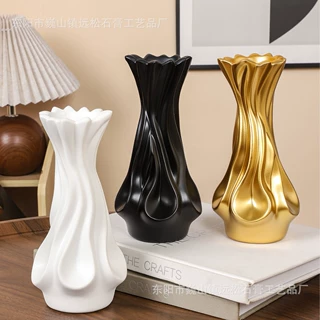 创意树脂装饰花瓶欧式简约干花仿真花插花器客厅玄光家居摆件