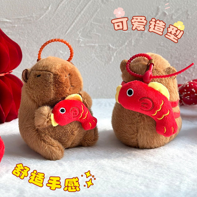 Año Nuevo Capibara muñeca Dolphin pelúcia colgantes feos Dolphin Jun bolsos pelúcia colgantes al por mayor