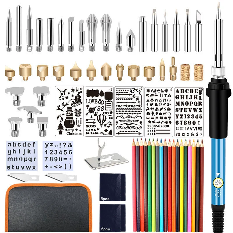 Трансграничный набор из 28 предметов, костюм для пирографической щетки, сопло для пирографии, гравировка, регулировка температуры, паяльник, костюм, пирографические станки, электрическая сварочная ручка