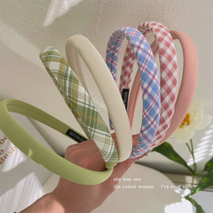 Dream-Seeking Girl Grid Solid Color Fine Hair Band Women's Hair Clip Versatile 2023 Fashion New Face-Washing Headband Hair Accessory