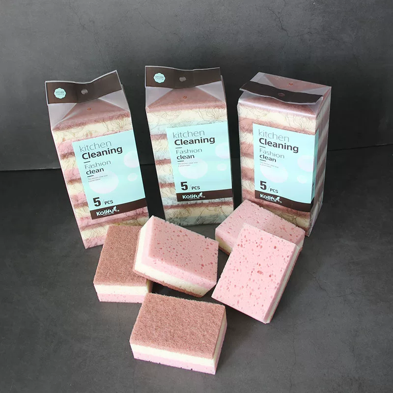 Выход Япония, 3-цветная губка для посудомоечной машины Baijie cloth без масла, сухие чистящие салфетки для плиты, 5 штук