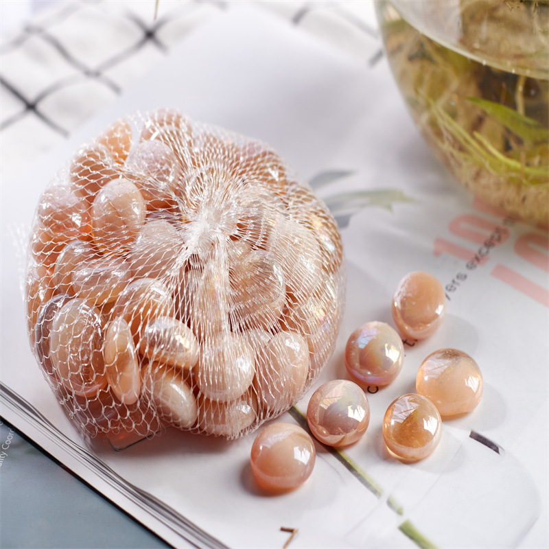 Cuentas planas de vidrio ámbar estilo principal, decoración para brasero, acuario, oficina y manualidades DIY