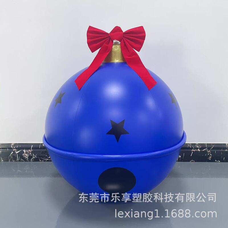 跨境新款PVC充气圣诞球 充气铃铛球挂饰节日派对户外庭院场景布置|undefined
