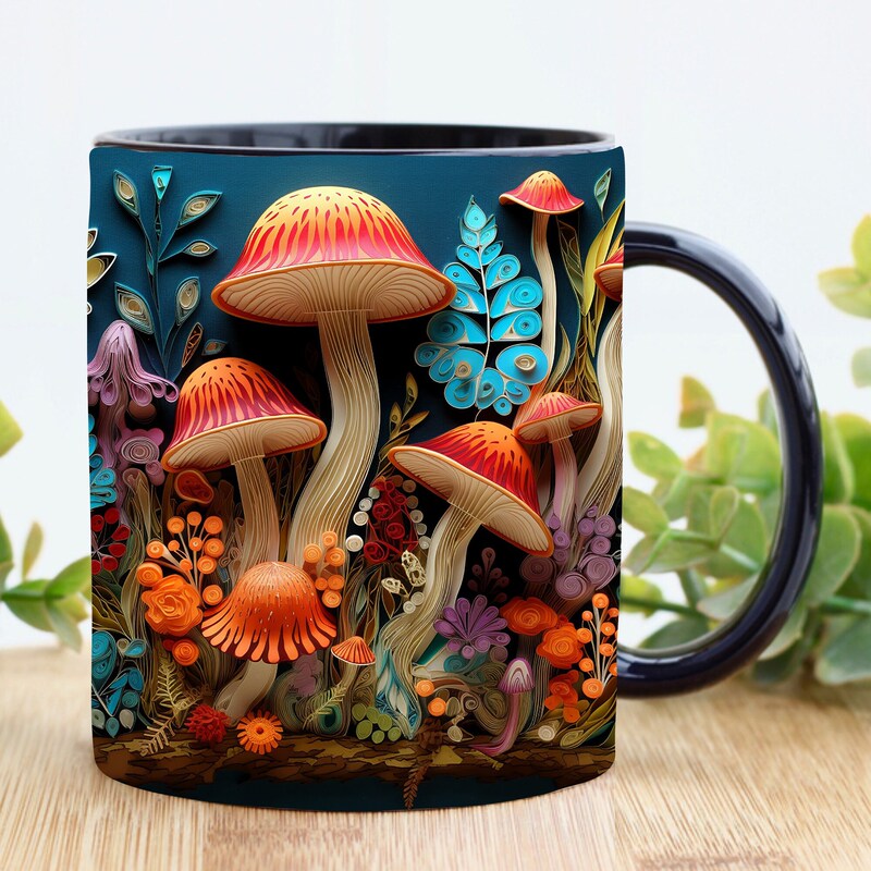 国境を越えた新しい陶磁器3dマジックムッシュルームMugマグカップ創造空間多目的マグカップ|undefined