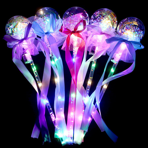 Star Ball Magic Wand Children's Luminous Wave Ball Flash Fairy Wand Stall Toy Floor Push Magic Wand Small Gift