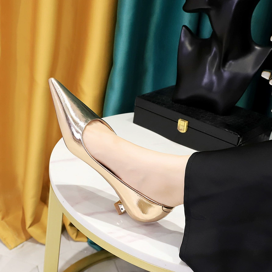 230-7 европейский и американский стиль ретро мода простой и удобный кот на низком каблуке и неглубокая банкетная обувь женская весна и осень одиночная обувь