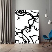 史努比挂画黑白snoopy版画潮牌卧室客厅背景墙kaws装饰画抽象壁画