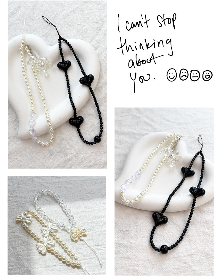 15g Weight Mobile Phone Chain Classification 1 Piece Quantity Resin Material Star, Bear, Flower Pattern Beaded Design Cute Style Cute Star Bear Flower Resin Beaded Mobile Phone Chain 3